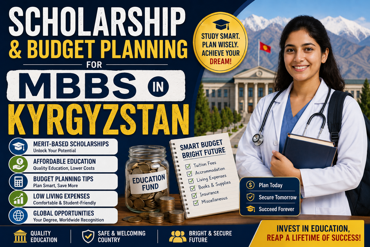 Scholarship & Budget Planning for MBBS in Kyrgyzstan